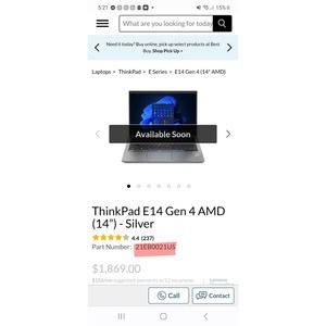 Lenovo ThinkPad E14 Gen 4 AMD (14”) - Silver